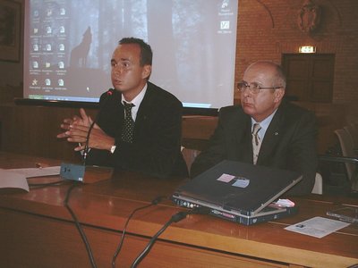 Il Portavoce Luca Poma durante il convegno, affiancato dal valido psichiatra Paolo Roberti di Sarsina